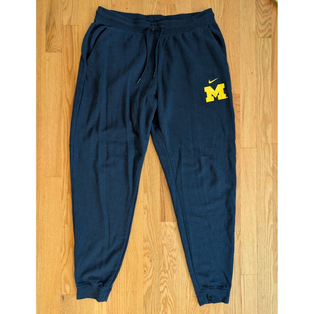 NIKE Club Fleece Michigan Wolverines Jogger Pants Sweatpants Womens Large Navy